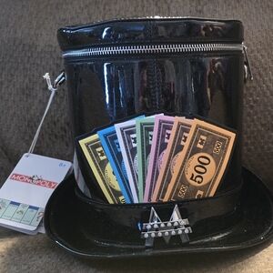 **NWT** Loungefly Monopoly Black Glittery Top Hat Crossbody Bag